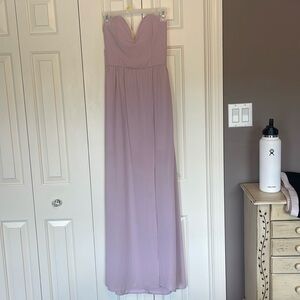 Tobi size S purple strapless wedding guest dress